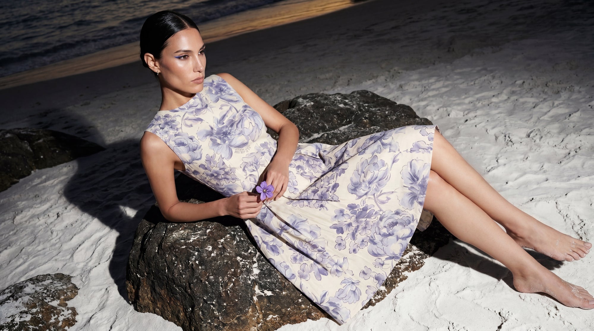Blossom Blue Peplum Mini Dress