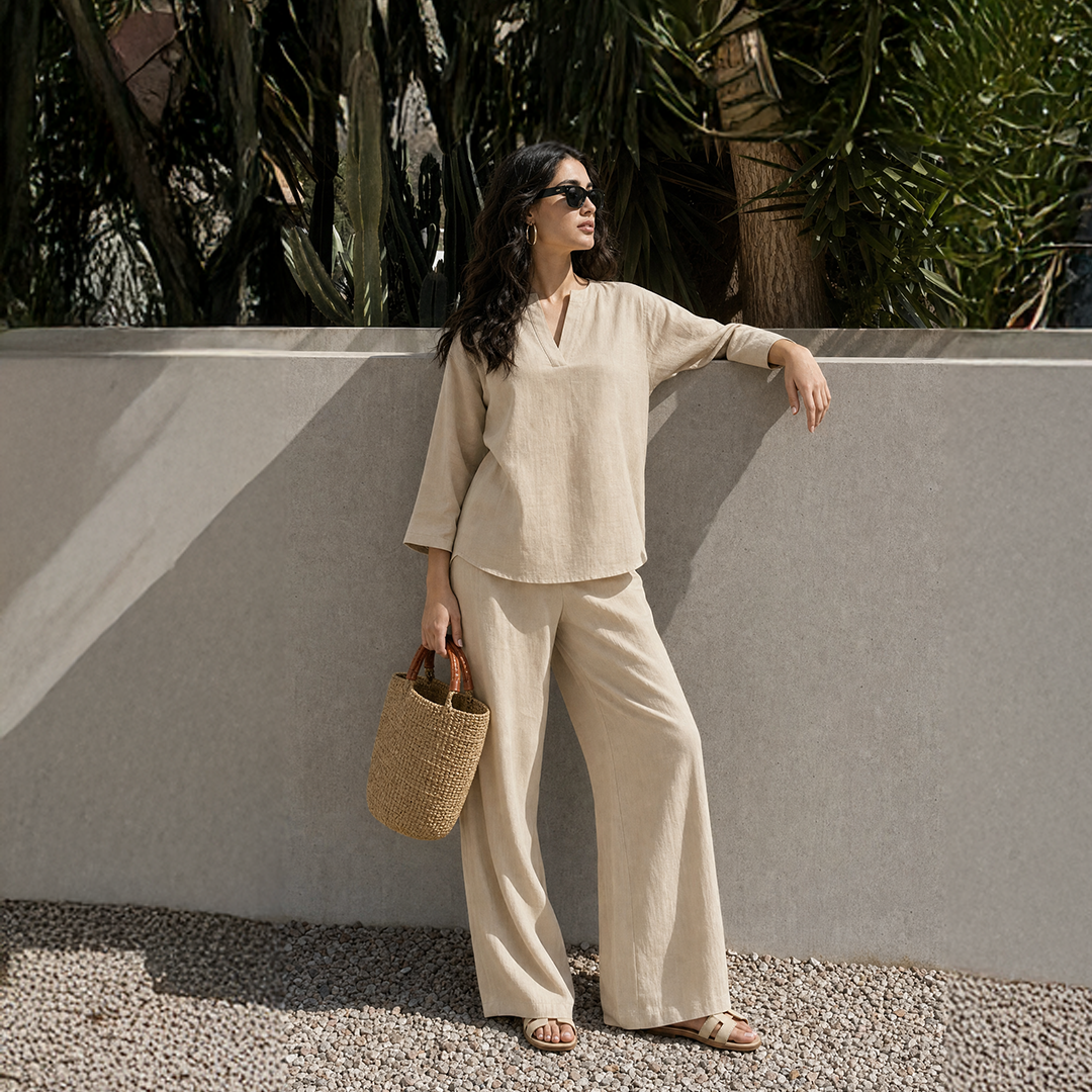 Brown Wide Leg Trouser