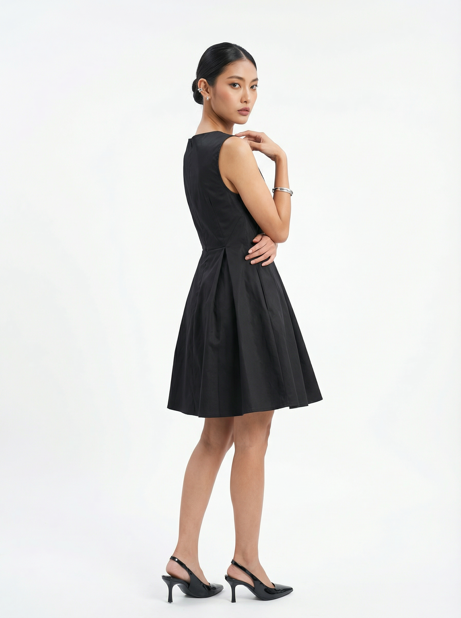 Peplum Mini Dress Black