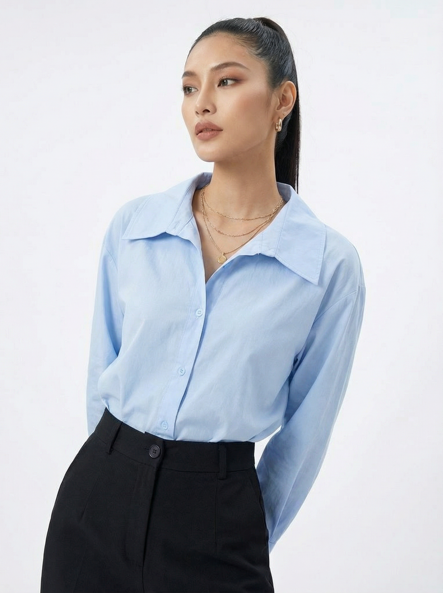 Light Blue Boyfriend Shirt