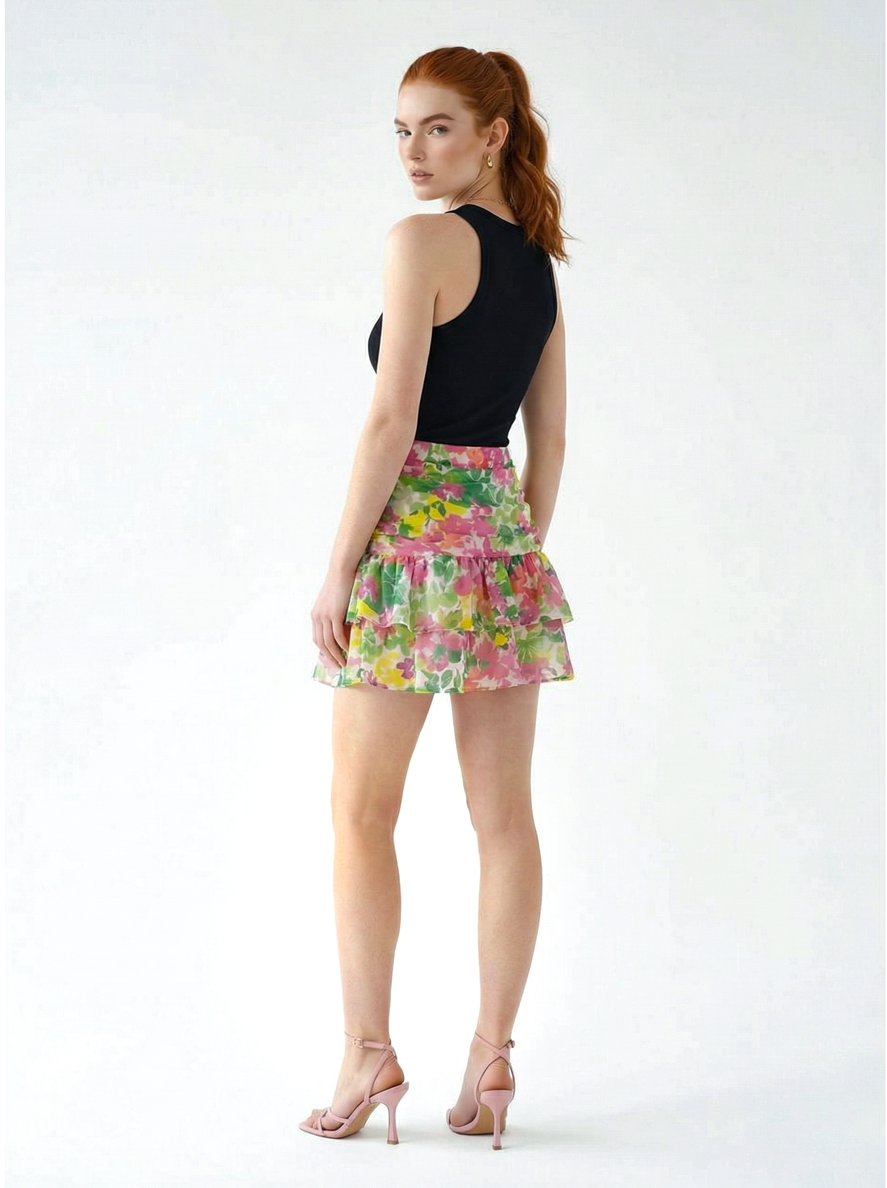 Mixed Floral Mini Skirt