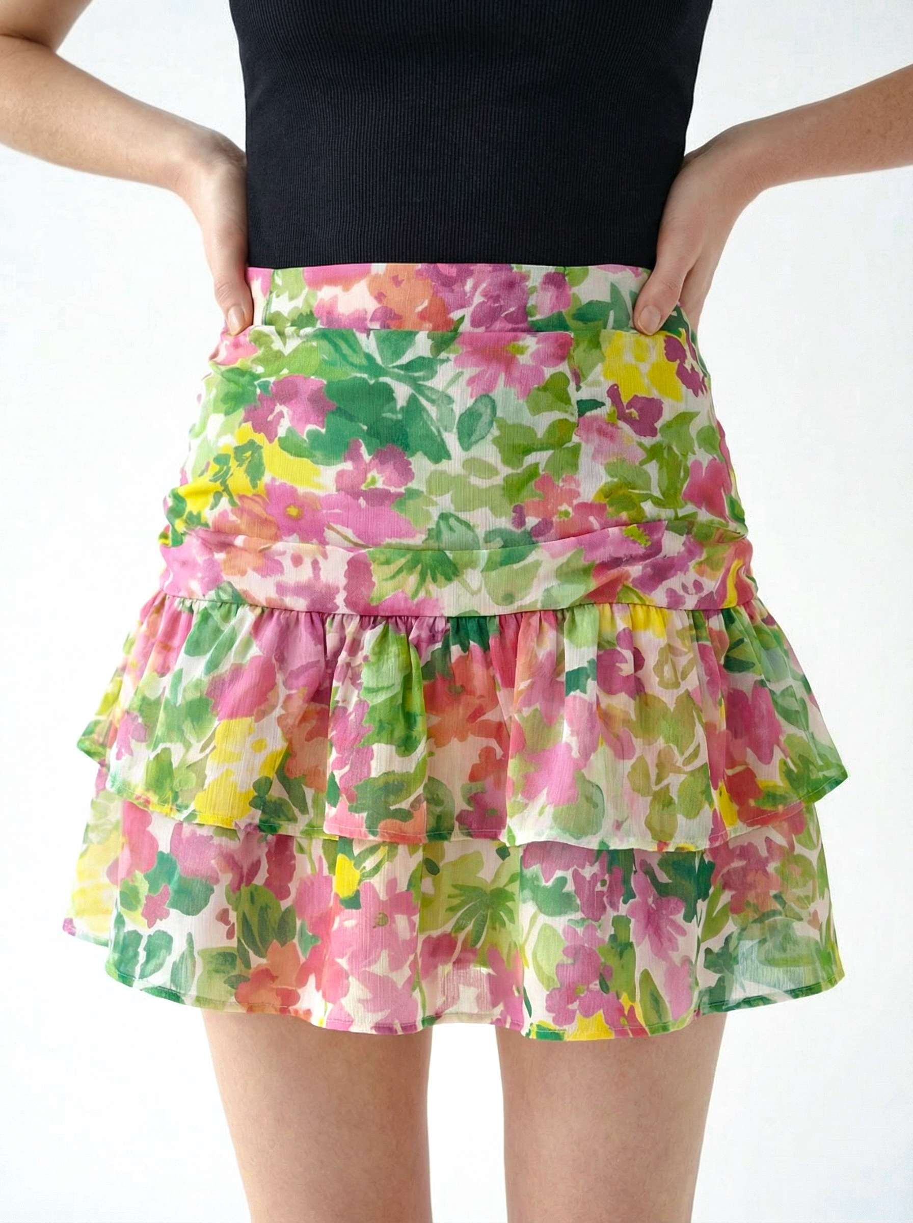 Mixed Floral Mini Skirt