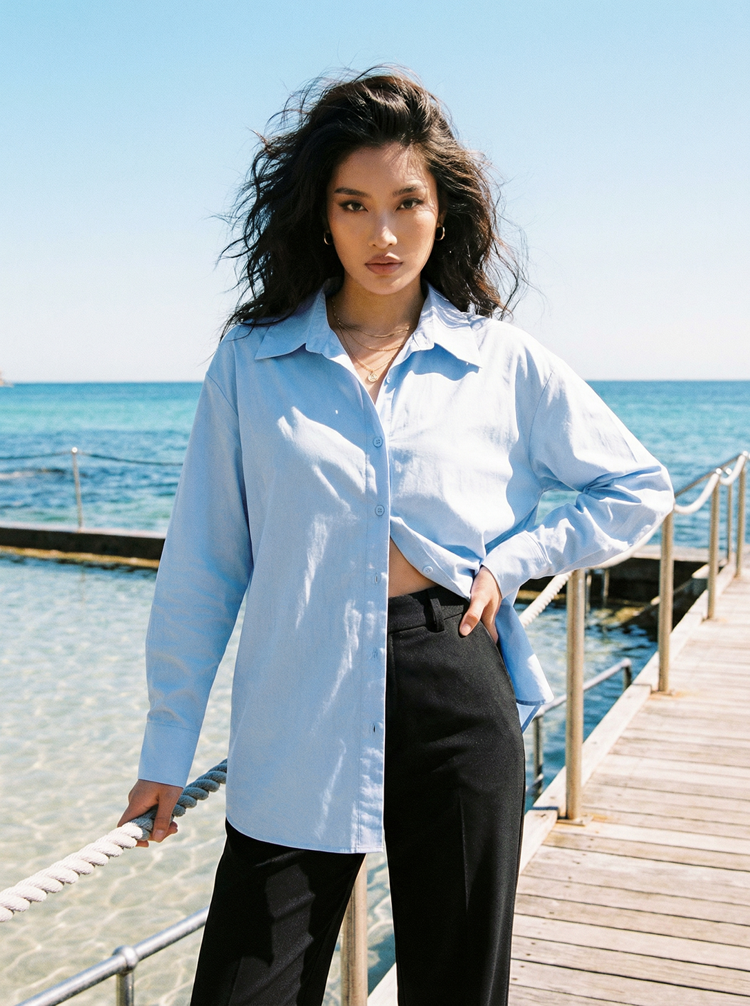 Light Blue Boyfriend Shirt