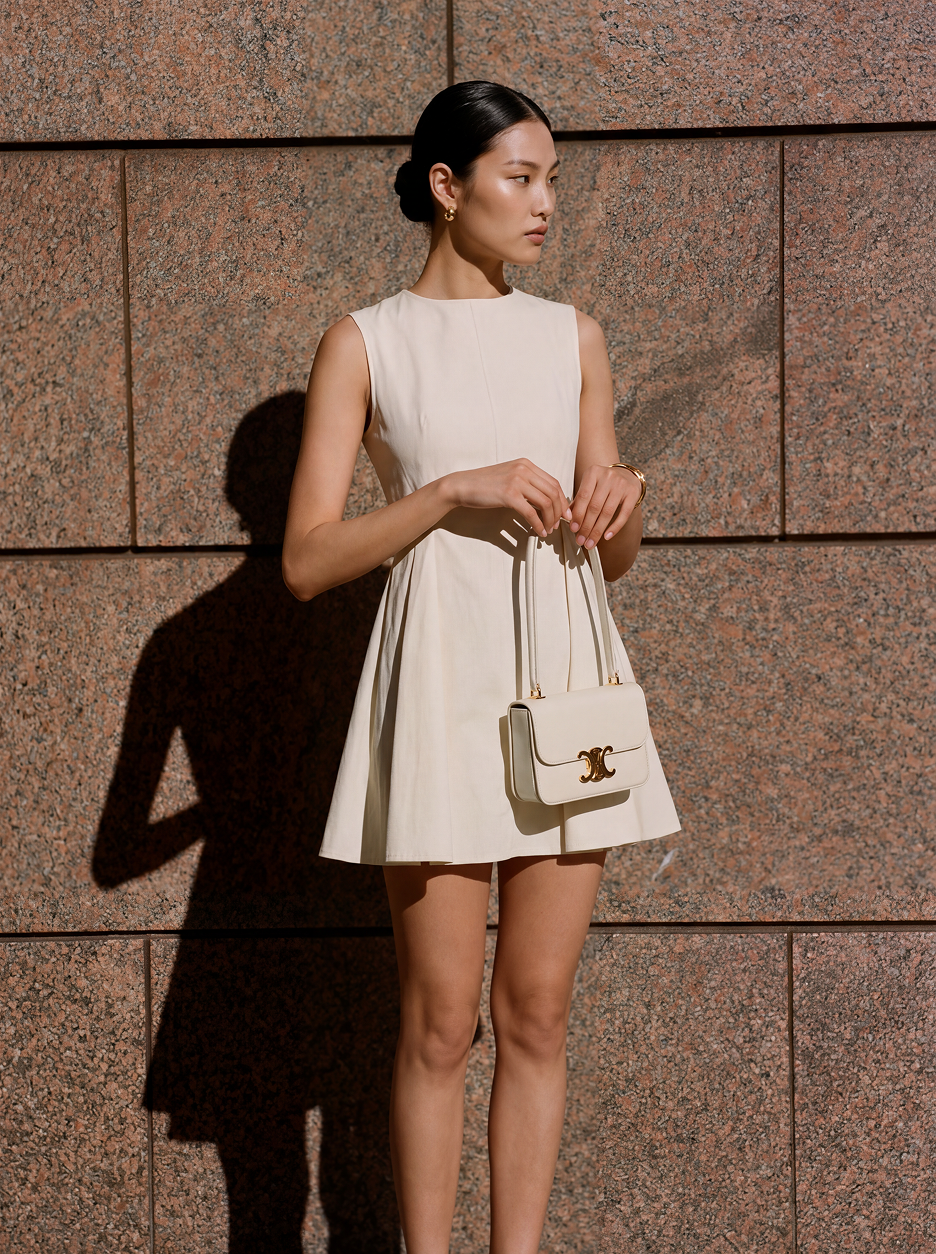Peplum Mini Dress Off White