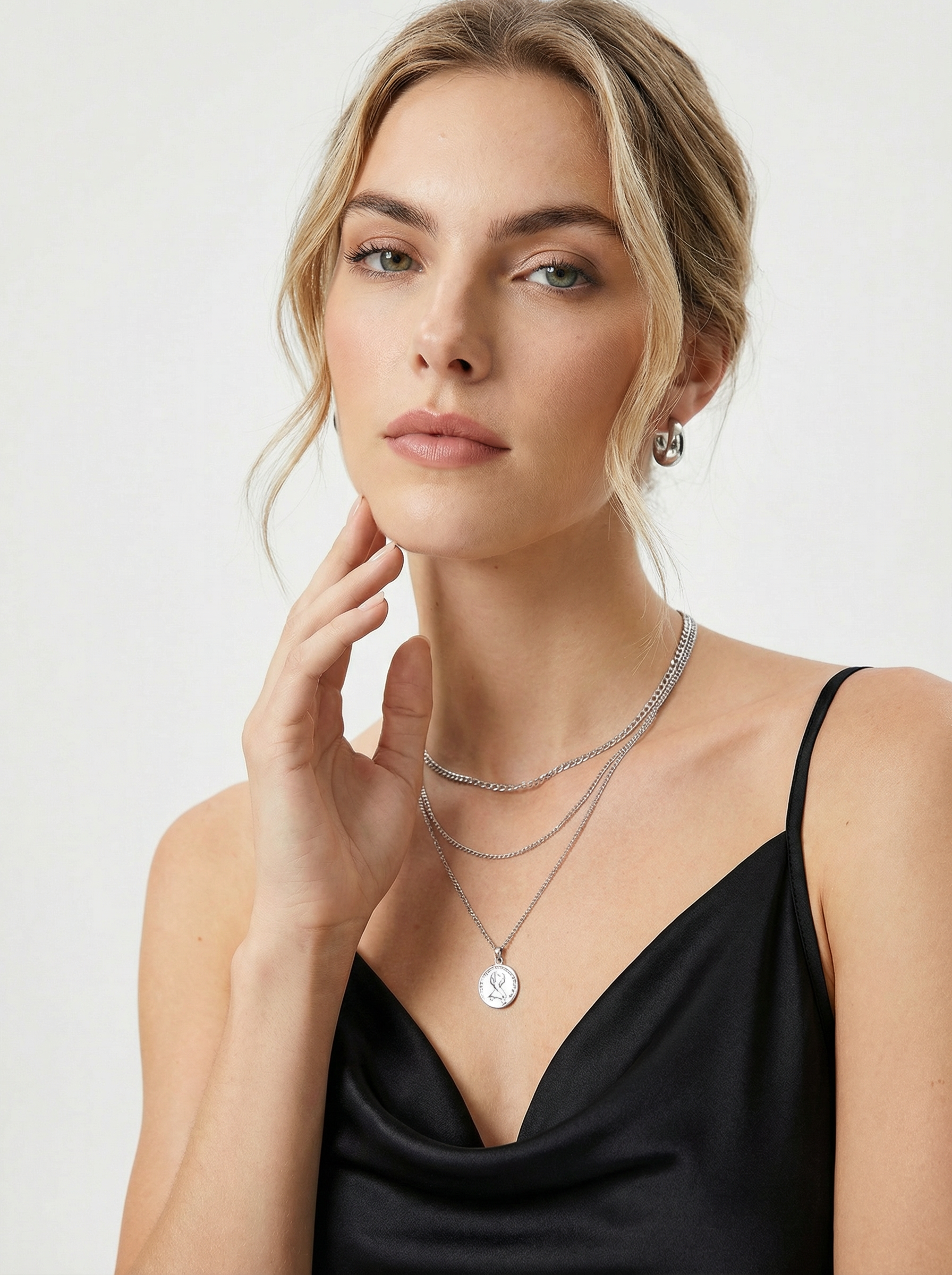 Satin Slip Dress Black