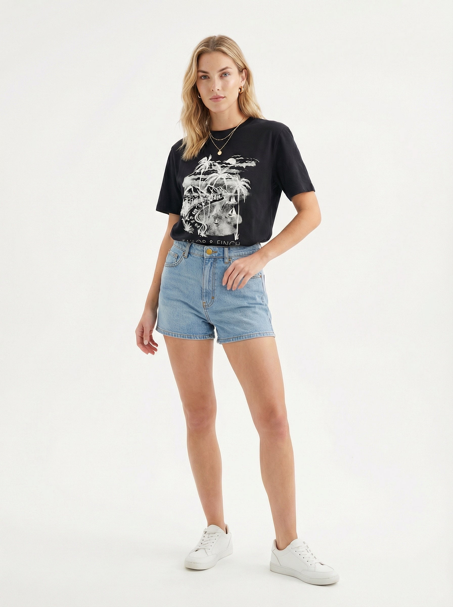 Black Printed Tee's