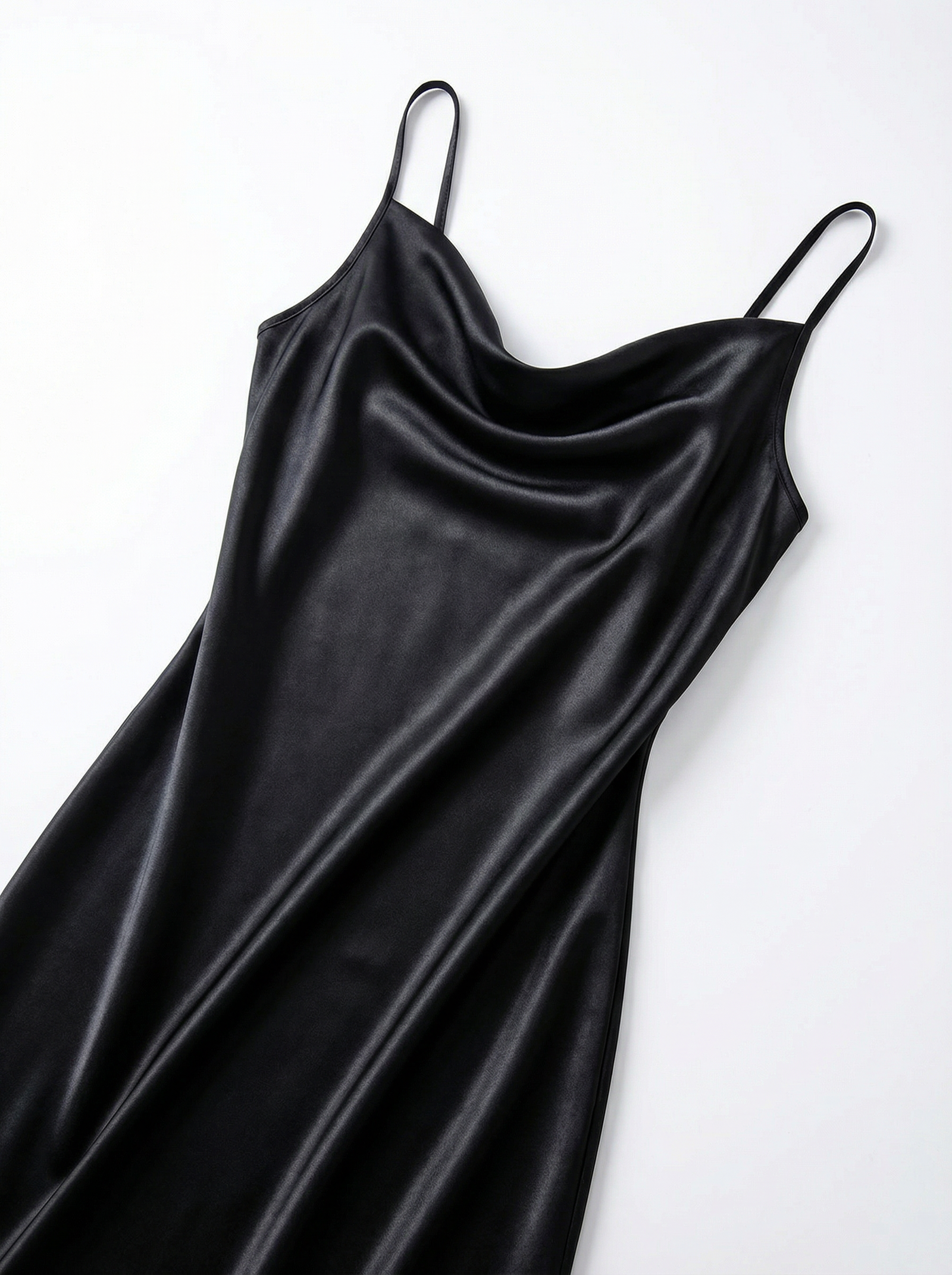 Satin Slip Dress Black