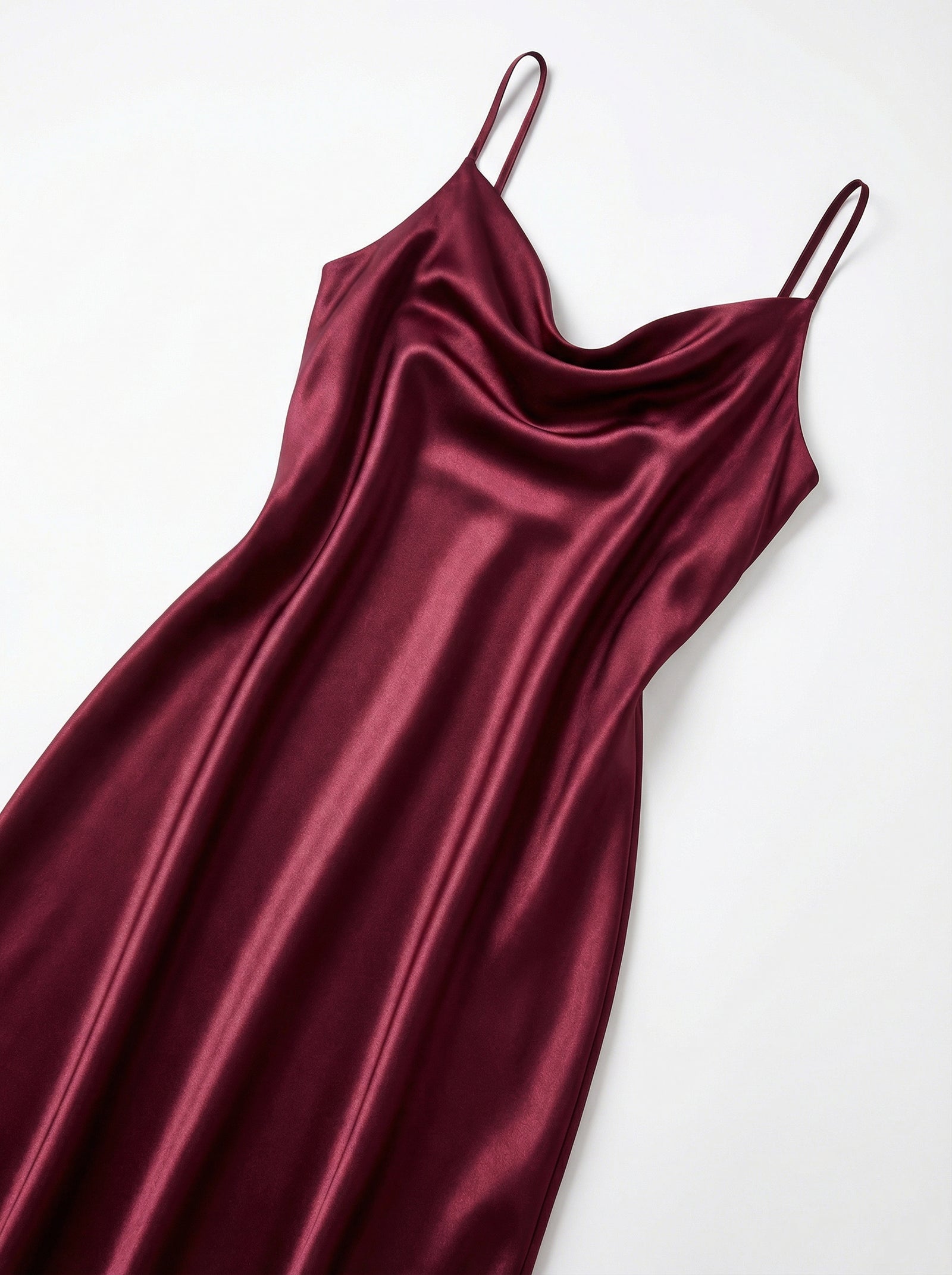Satin Slip Dress Wine Red