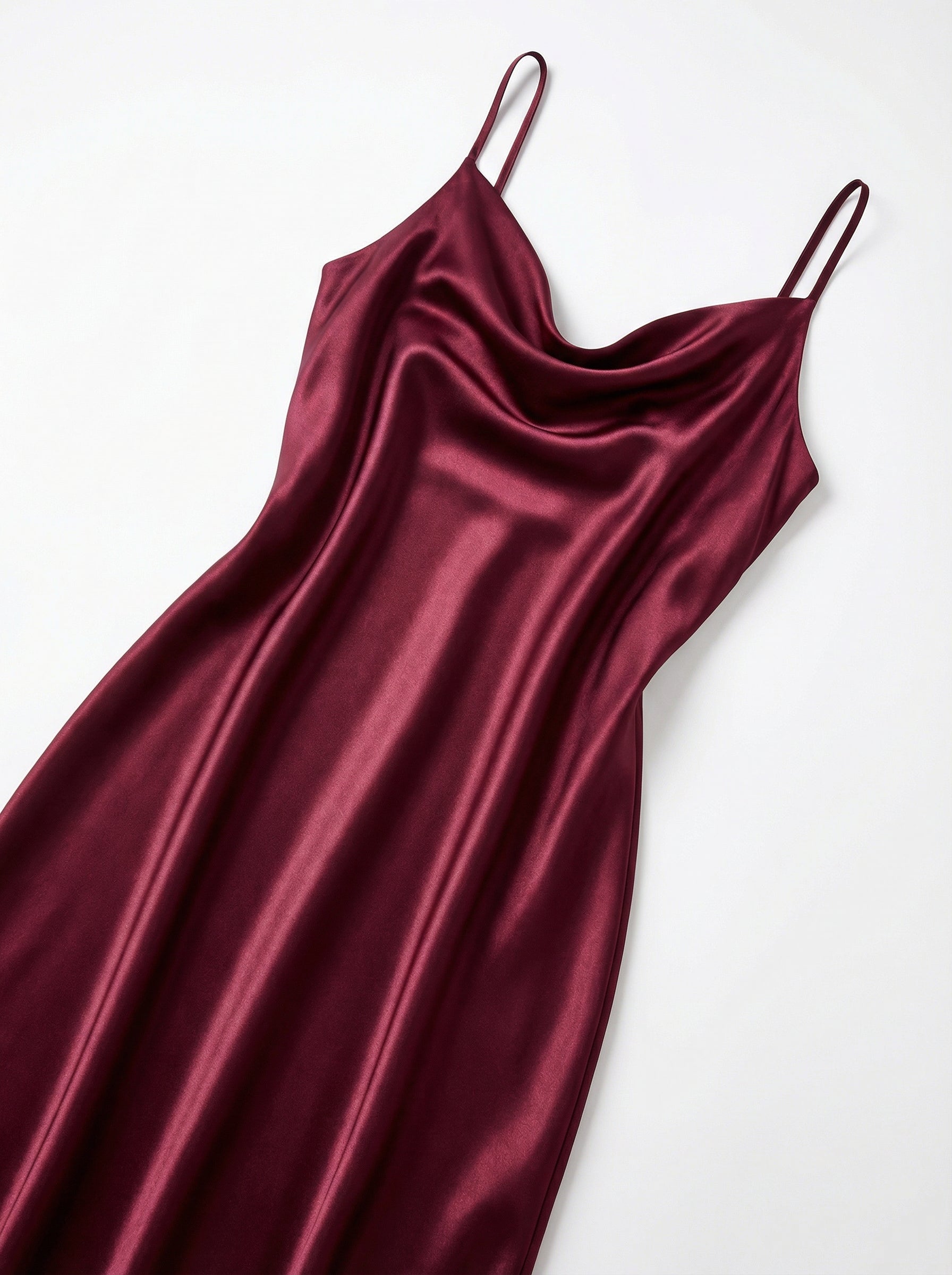 Satin Slip Dress Wine Red