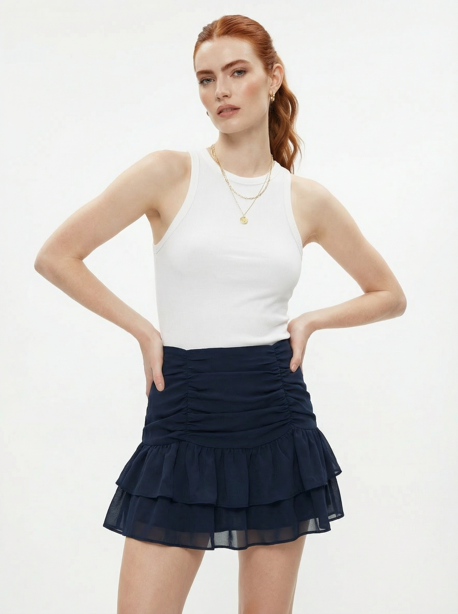 Navy Blue Mini Skirt