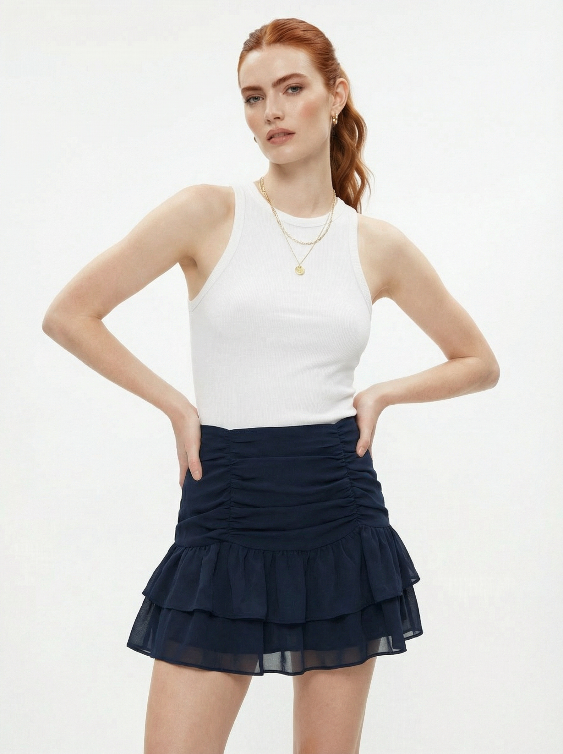 Navy Blue Mini Skirt