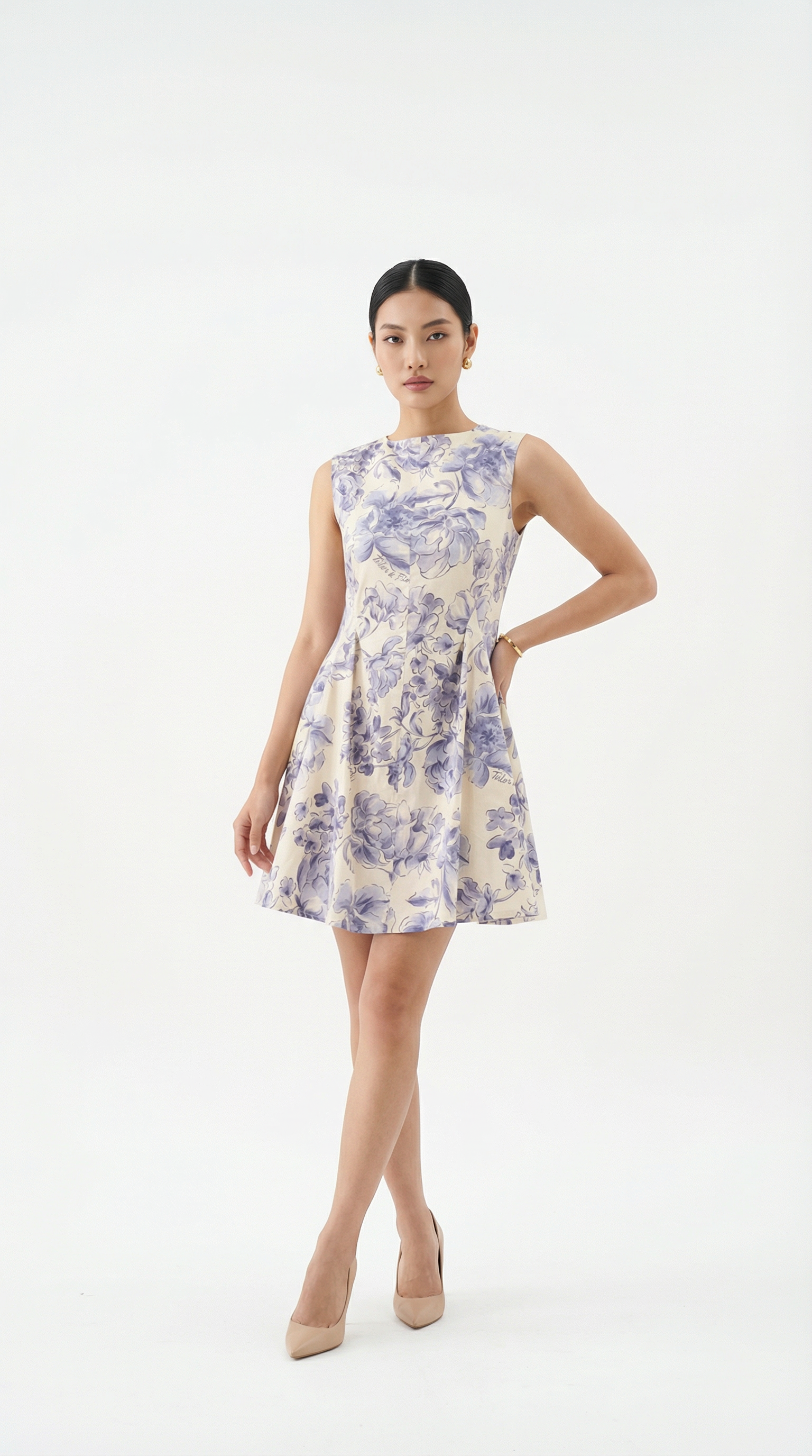 Blossom Blue Peplum Mini Dress