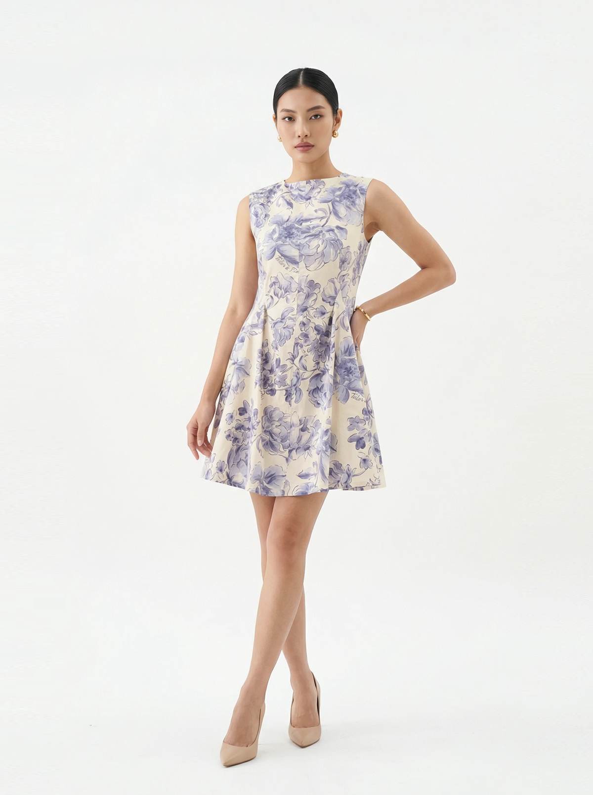 Blossom Blue Peplum Mini Dress