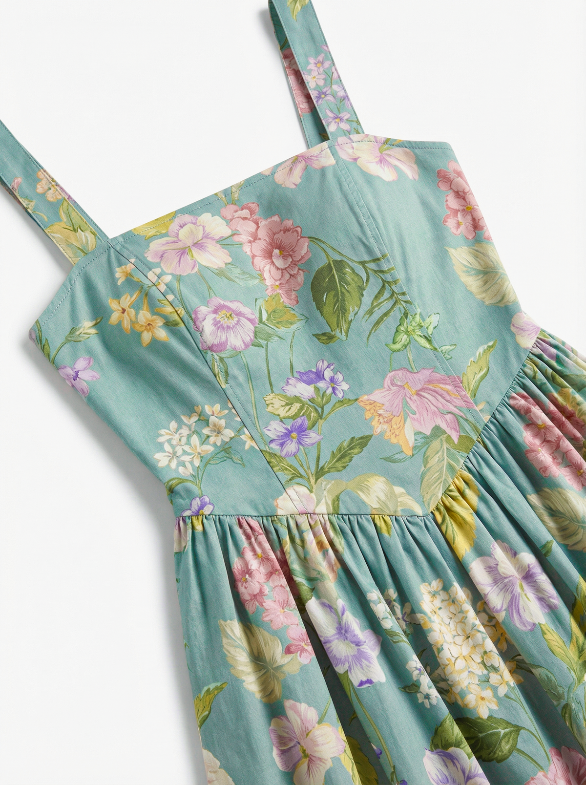 Green Wild Flower Skater Mini Dress