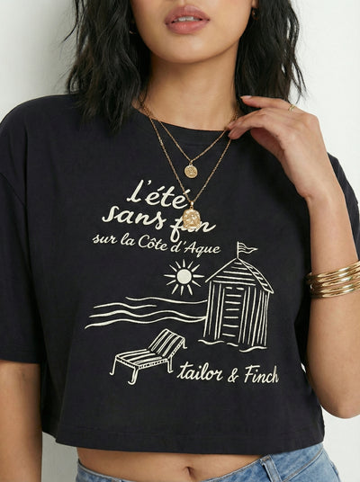 Black Cropped Loose Shirt