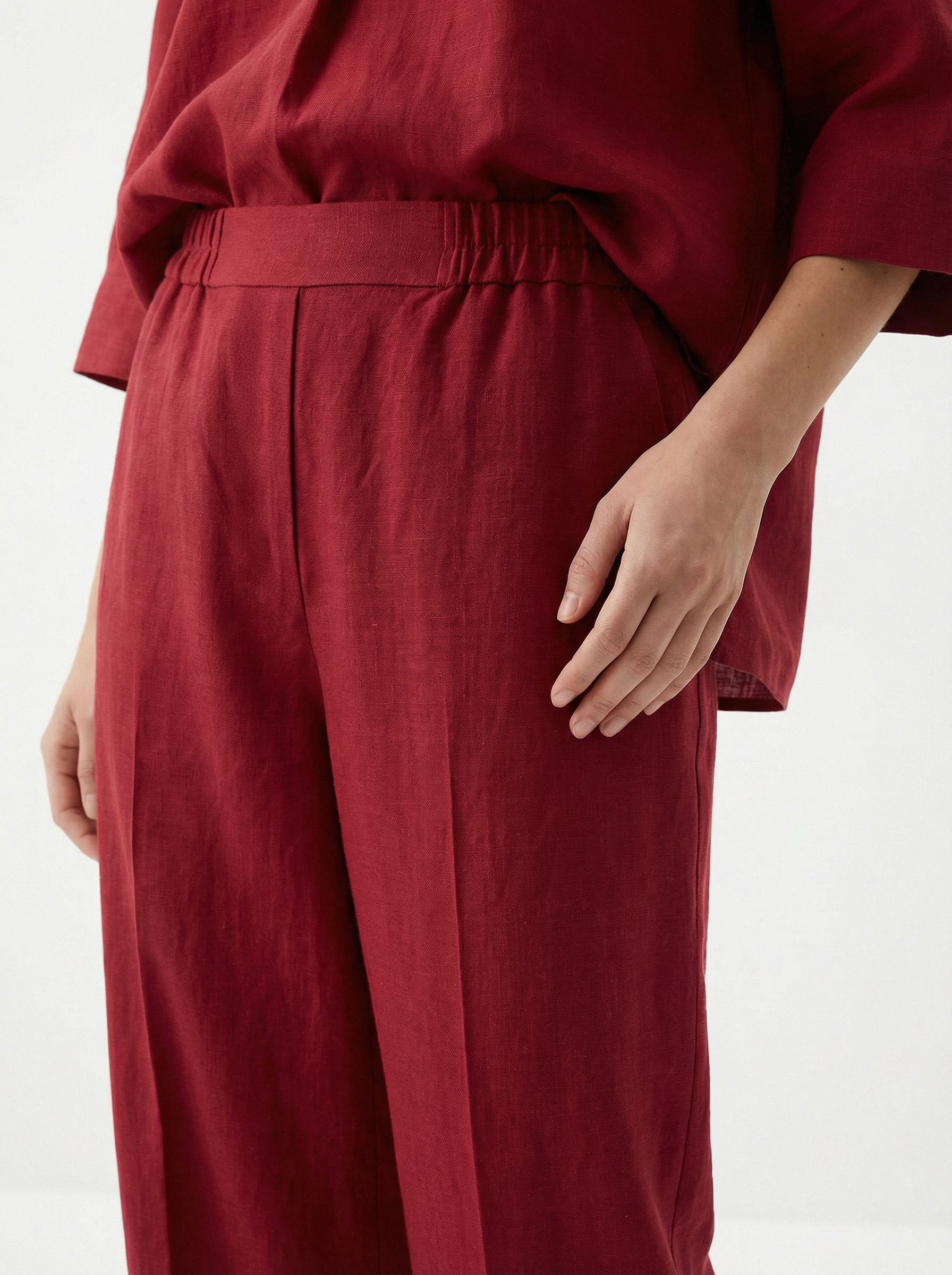 Red Wide Leg Trouser