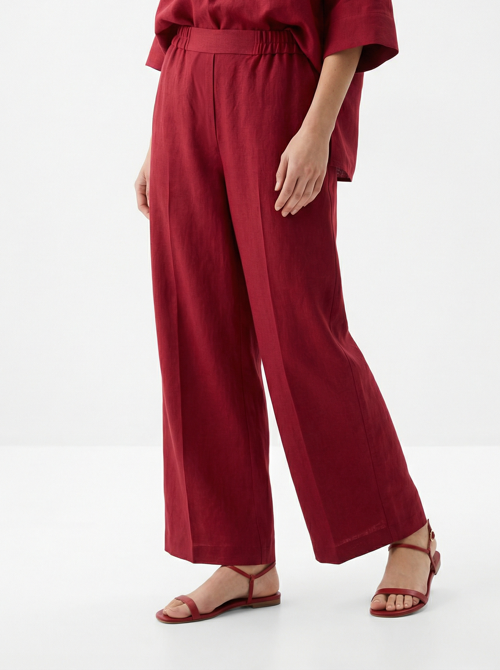 Red Wide Leg Trouser