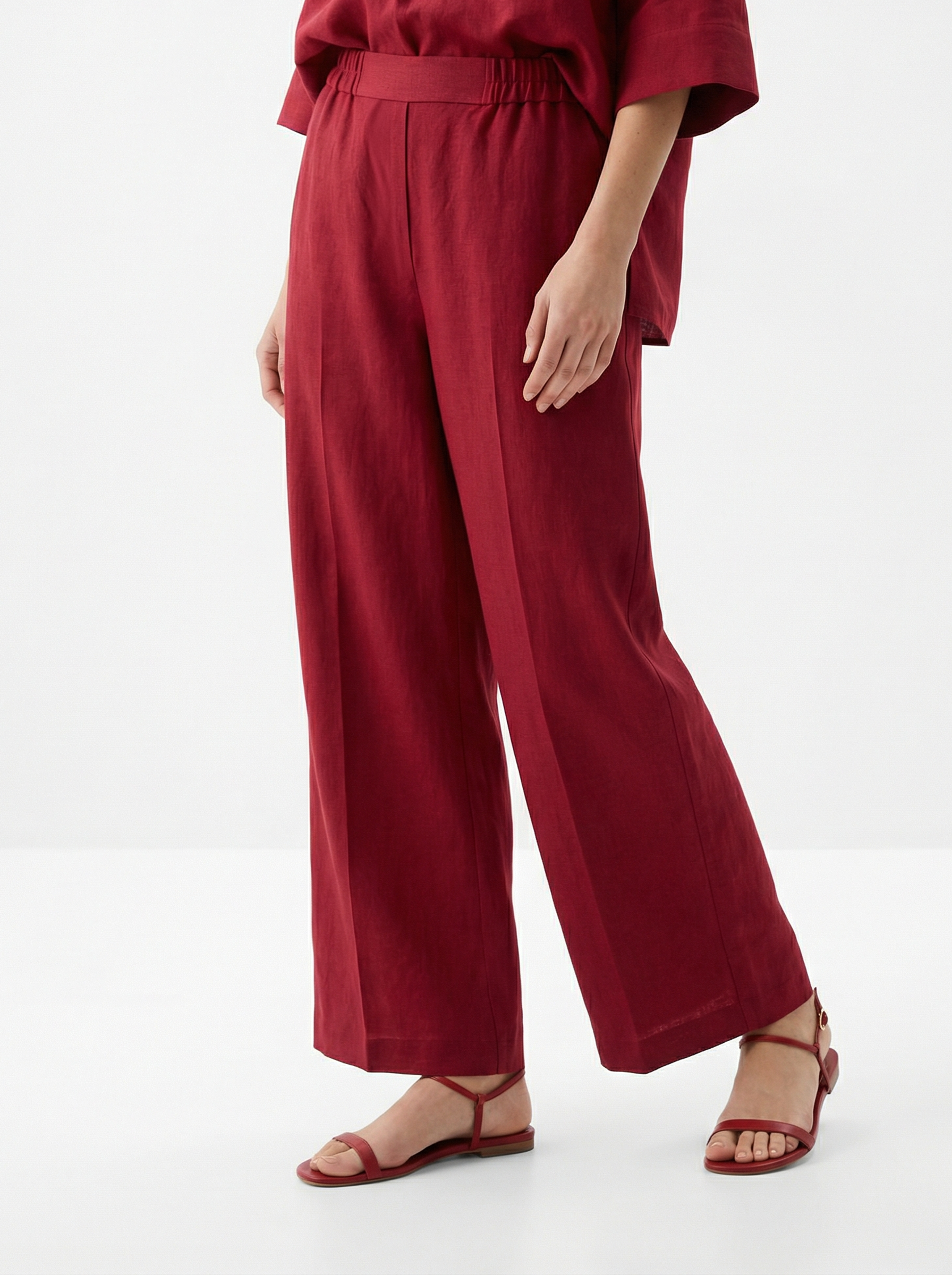 Red Wide Leg Trouser