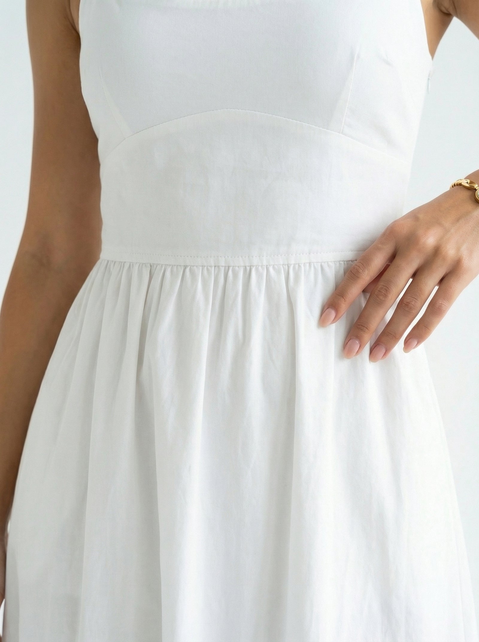 White Strap Long Dress