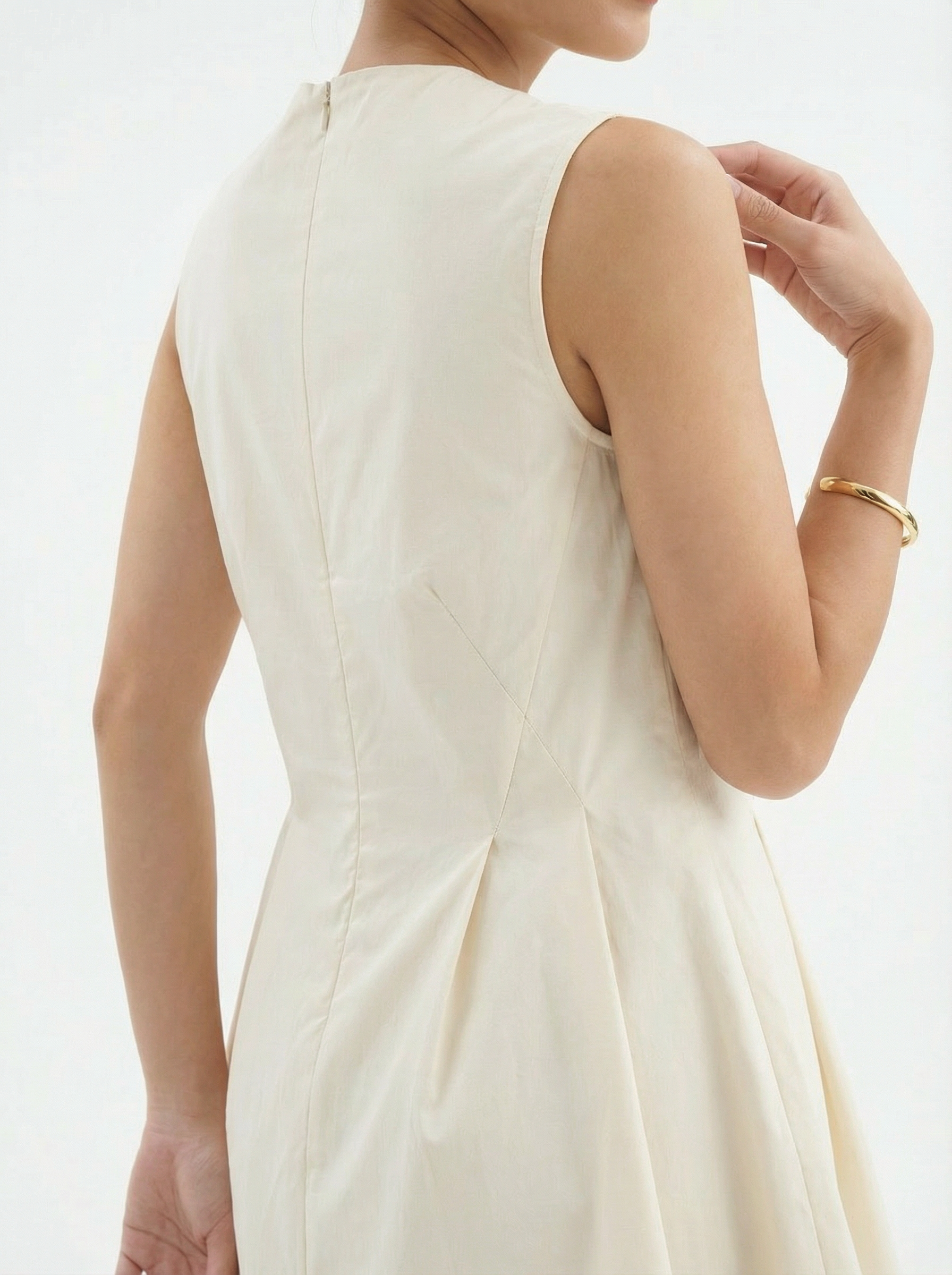 Peplum Mini Dress Off White