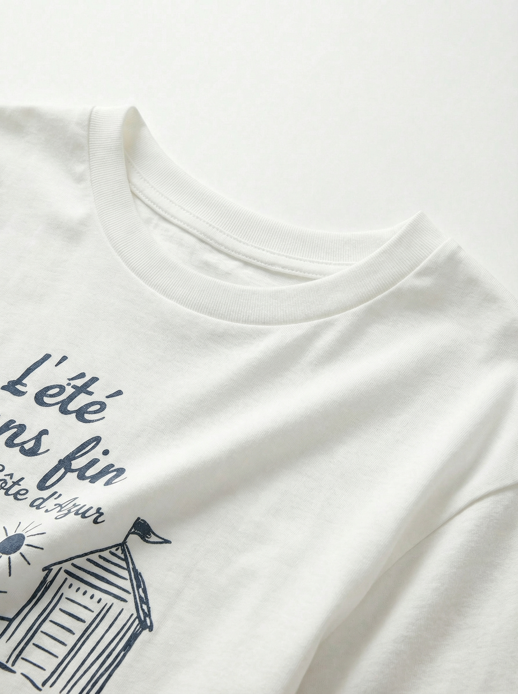 White Cropped Loose Shirt